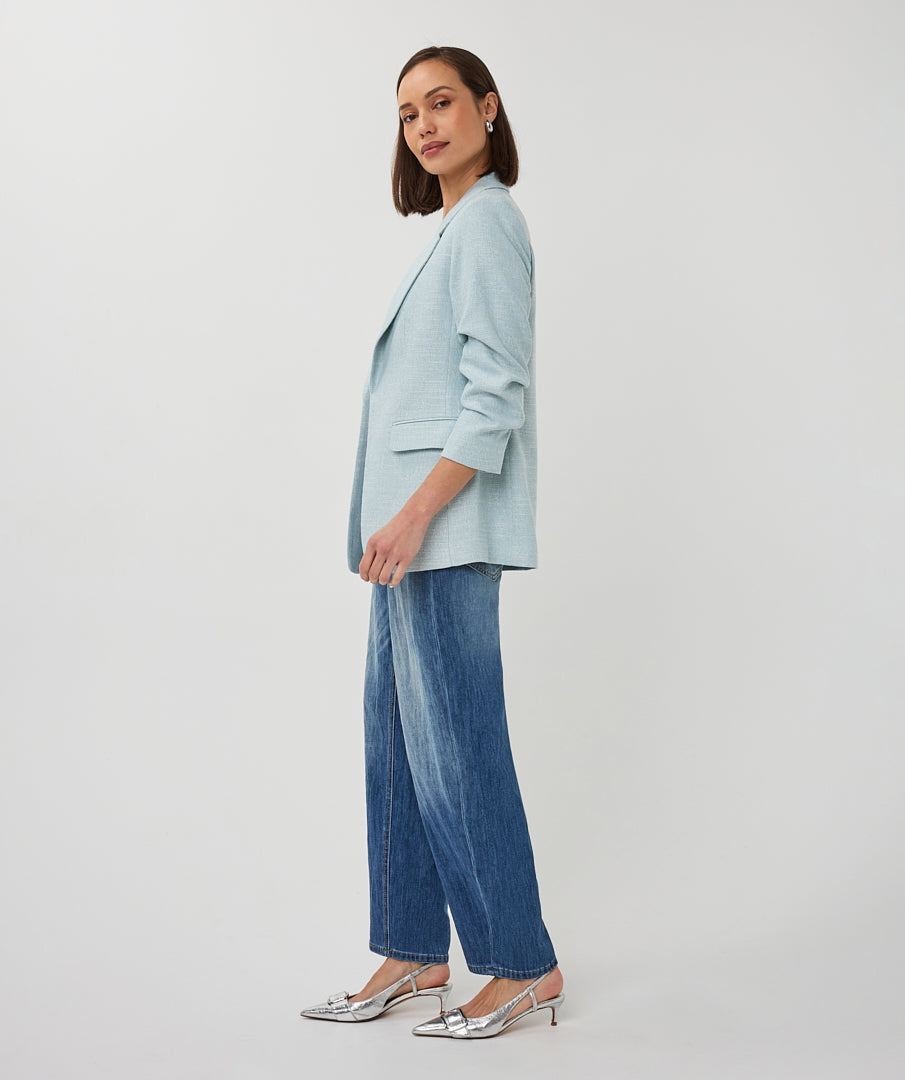 Esqualo Linen Look Blazer - Blue