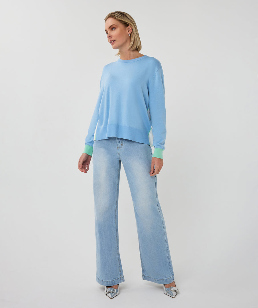 Esqualo Stripe Sweater Blue