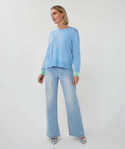 Esqualo Stripe Sweater Blue