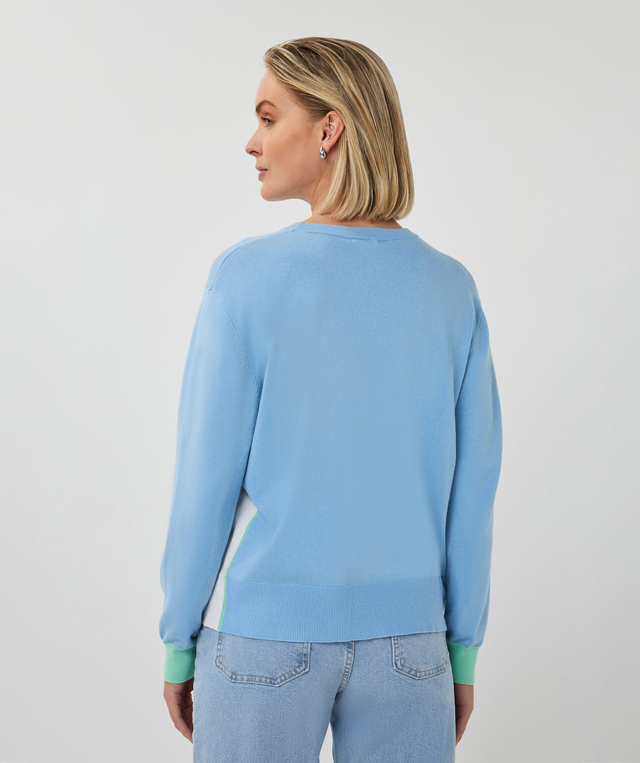 Esqualo Stripe Sweater Blue