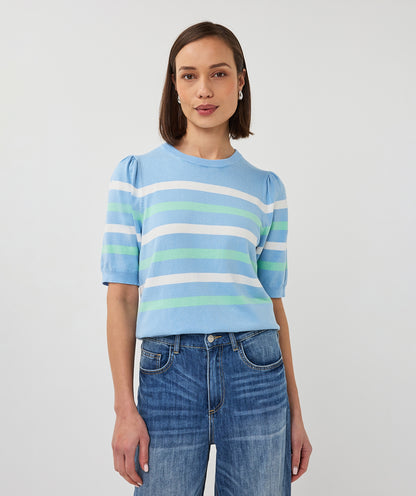 Esqualo Puff Sleeve Sweater Blue