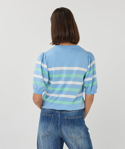 Esqualo Puff Sleeve Sweater Blue