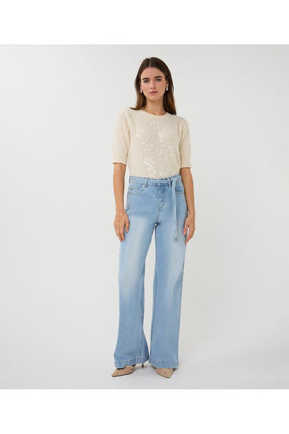 Esqualo Wide Leg Jeans Blue