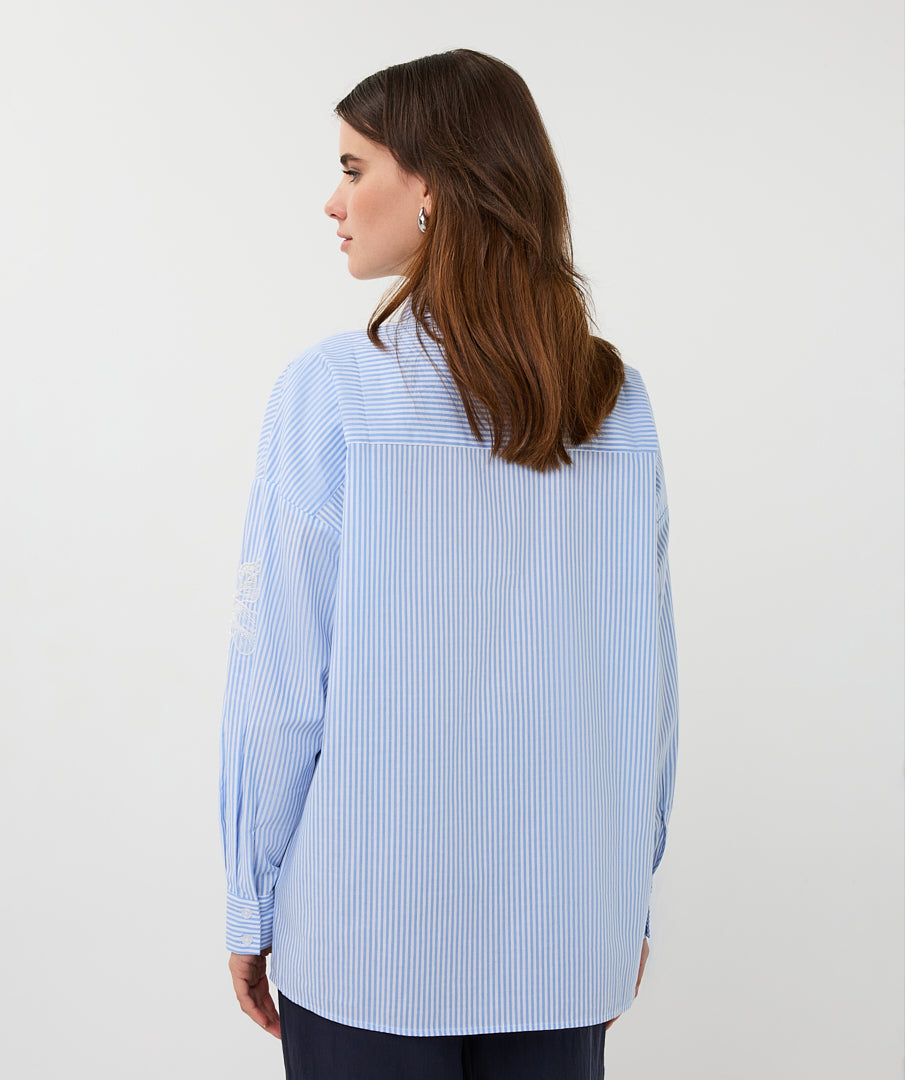 Esqualo Flower Patch Blouse White/Blue