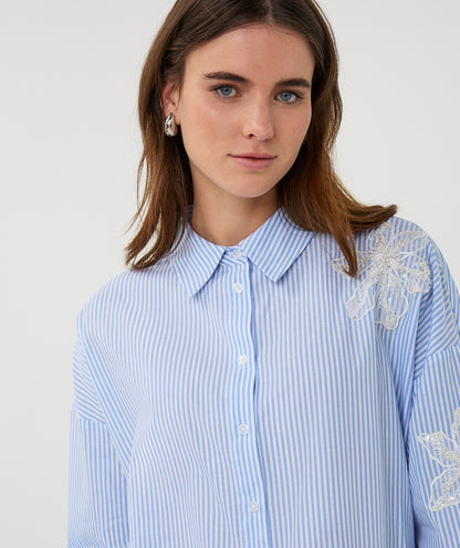 Esqualo Flower Patch Blouse White/Blue