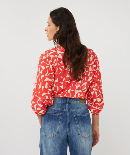 Esqualo Scarlet Graphic Blouse
