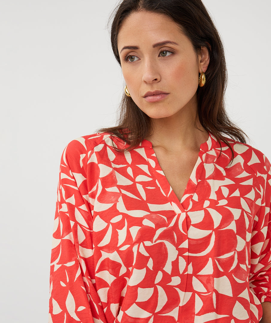 Esqualo Scarlet Graphic Blouse