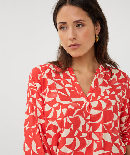 Esqualo Scarlet Graphic Blouse
