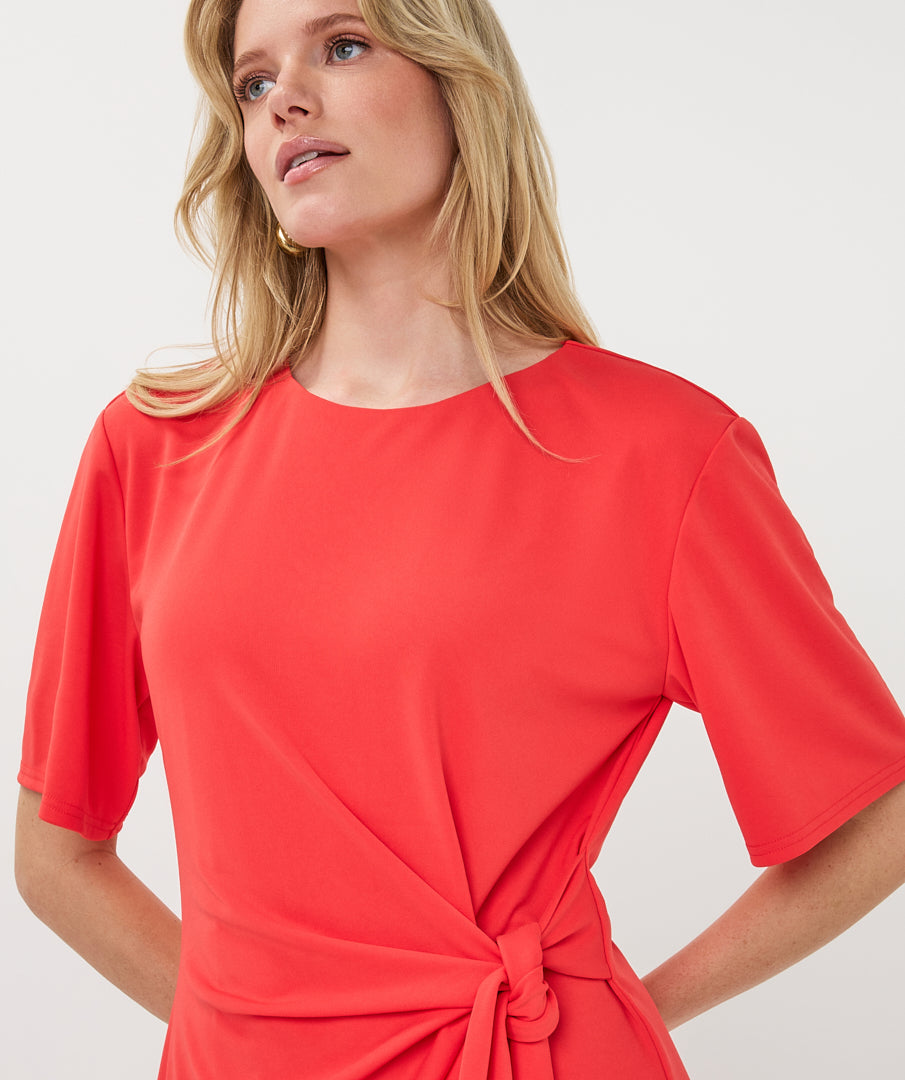 Esqualo Short Bow Dress Red