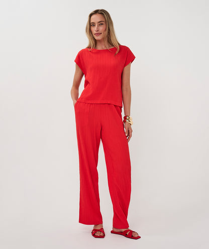 Esqualo Fancy Crinkle Top Red