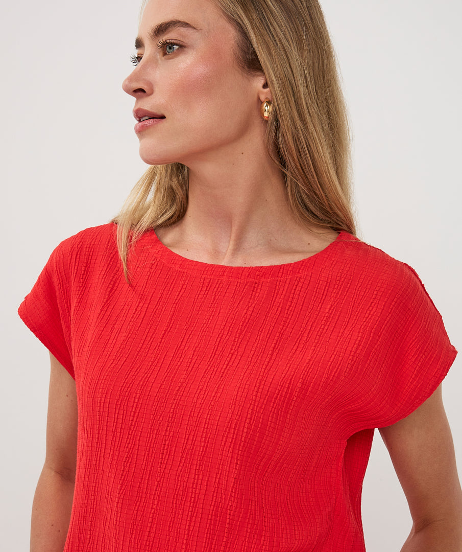 Esqualo Fancy Crinkle Top Red