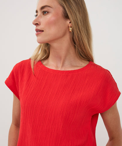 Esqualo Fancy Crinkle Top Red