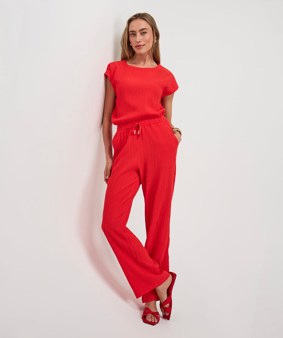 Esqualo Fancy Crinkle Top Red