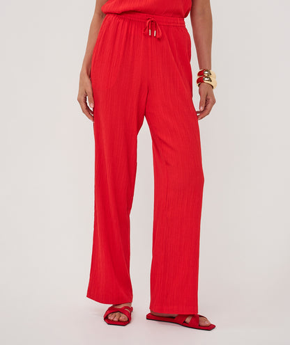 Esqualo Fancy Crinkle Trousers Red
