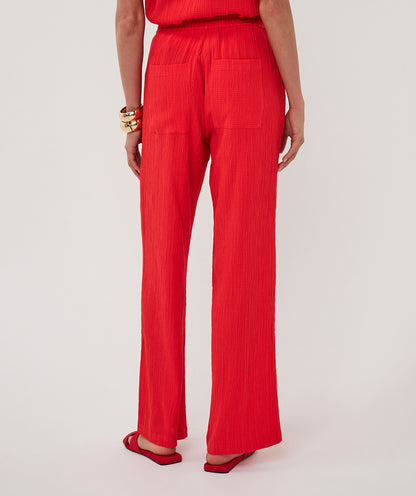 Esqualo Fancy Crinkle Trousers Red