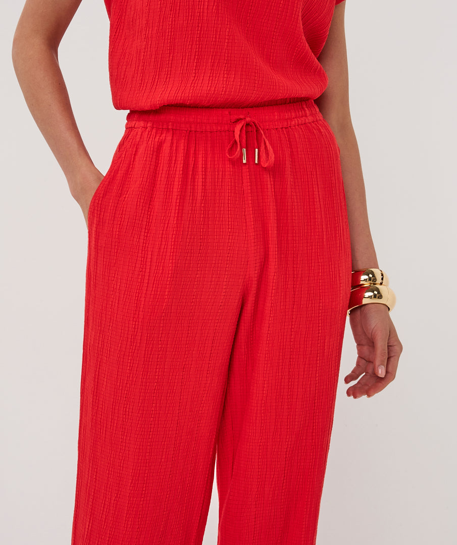 Esqualo Fancy Crinkle Trousers Red