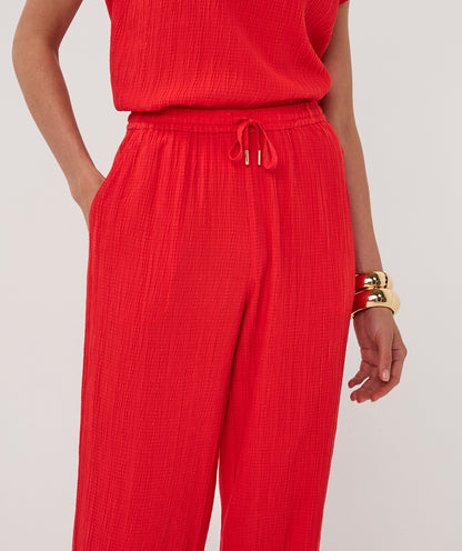 Esqualo Fancy Crinkle Trousers Red