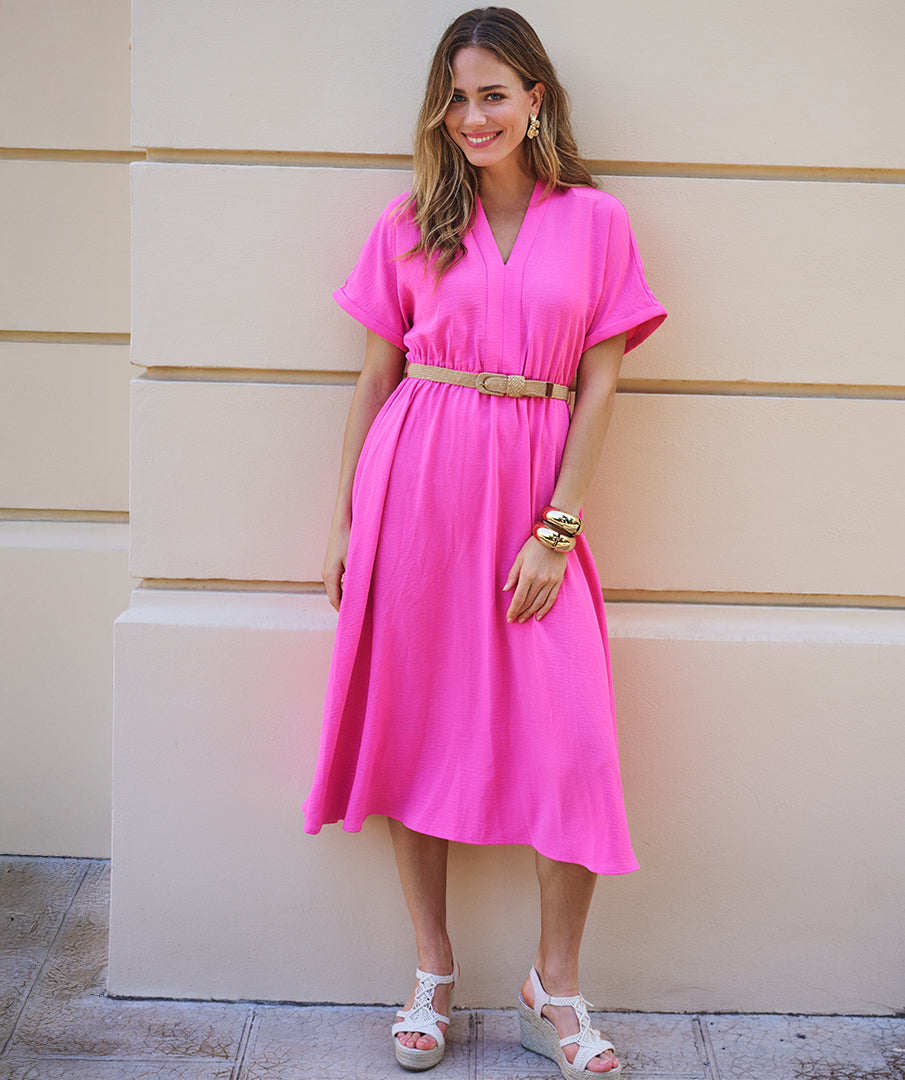 Esqualo Crinkle Dress Pink