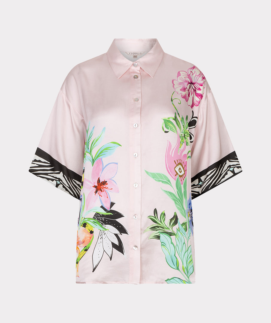Esqualo Short Sleeve Blouse Mystic Print