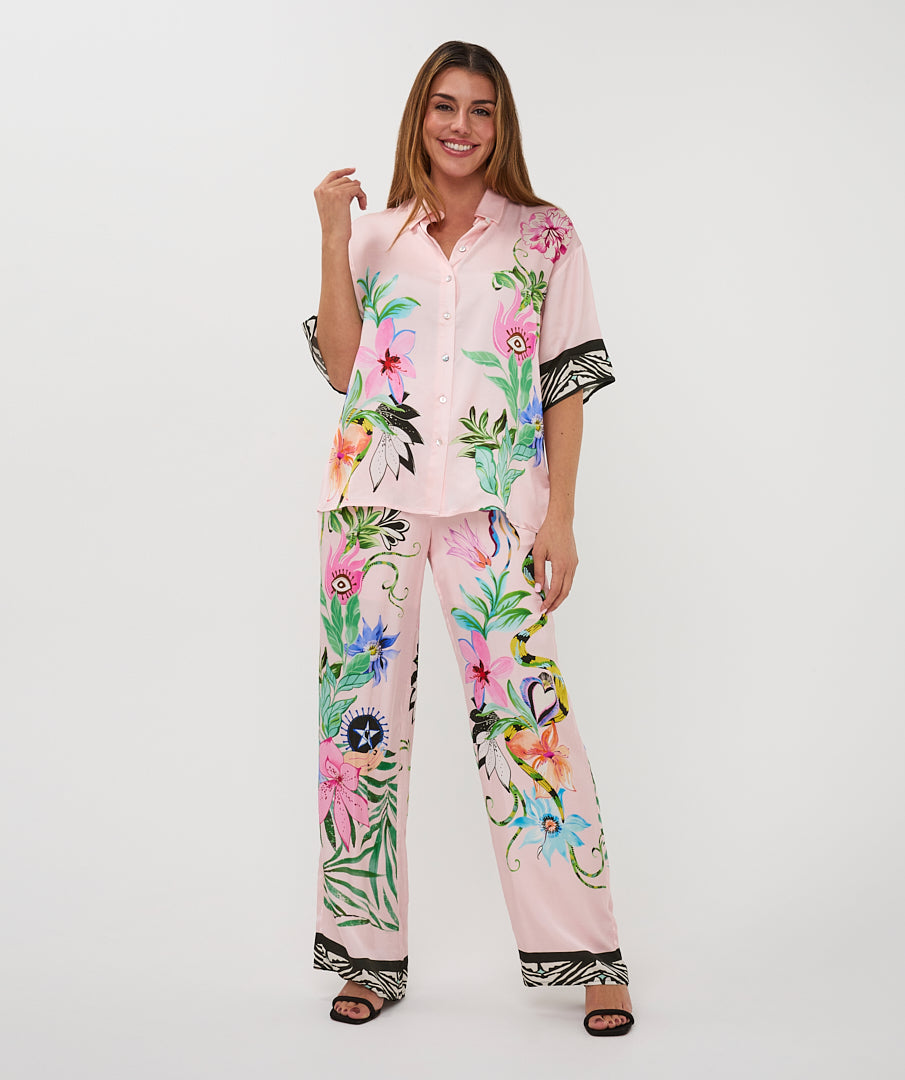 Esqualo Short Sleeve Blouse Mystic Print