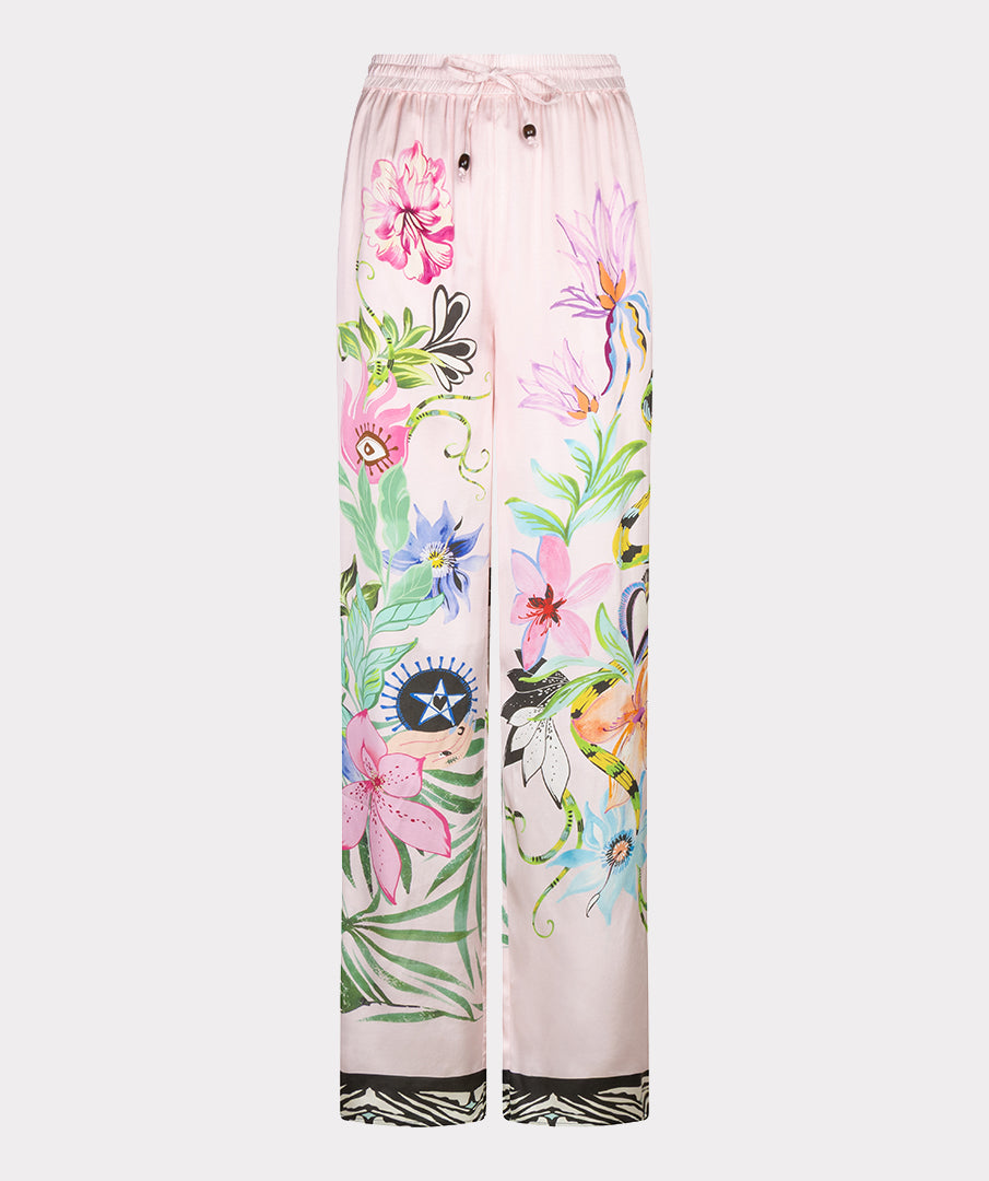 Esqualo Wide Leg Trousers Mystic Print