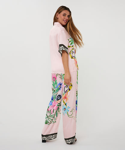 Esqualo Wide Leg Trousers Mystic Print