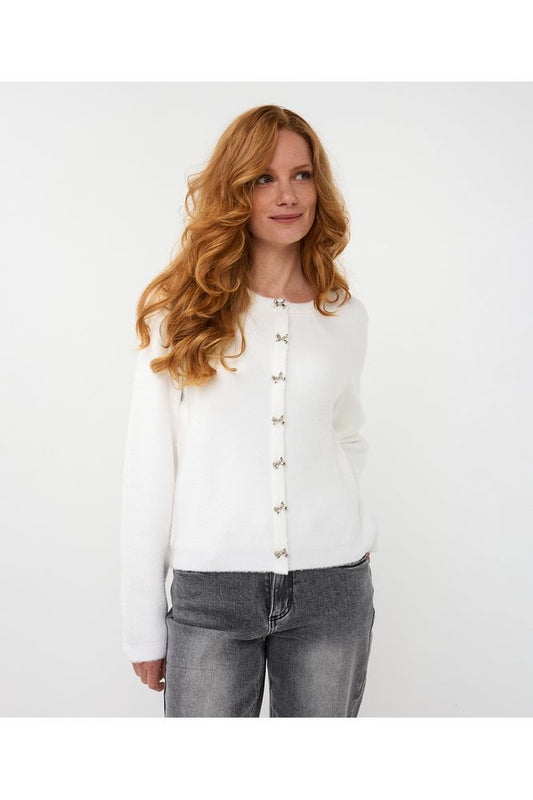 Esqualo Bow Button Sweater