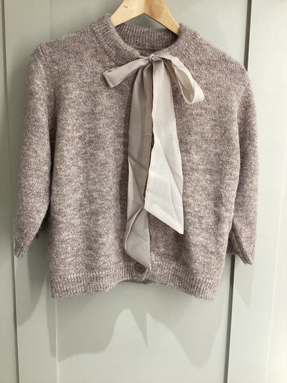 Daisy Cardigan Bow Neck Detail