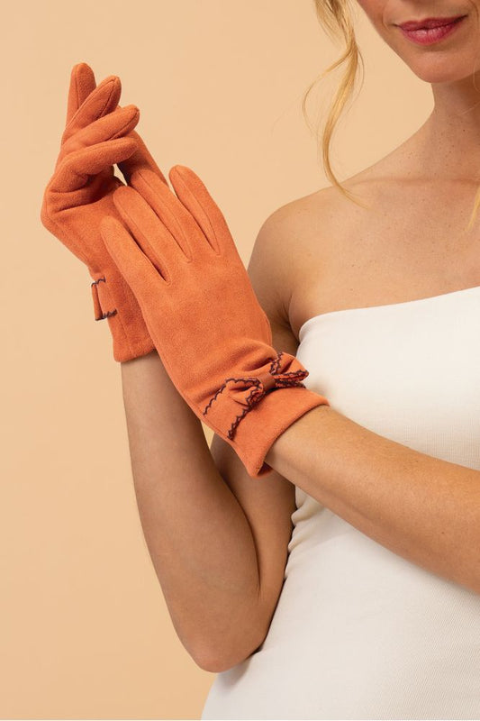 AW24 Powder Fenella Faux Suede Gloves