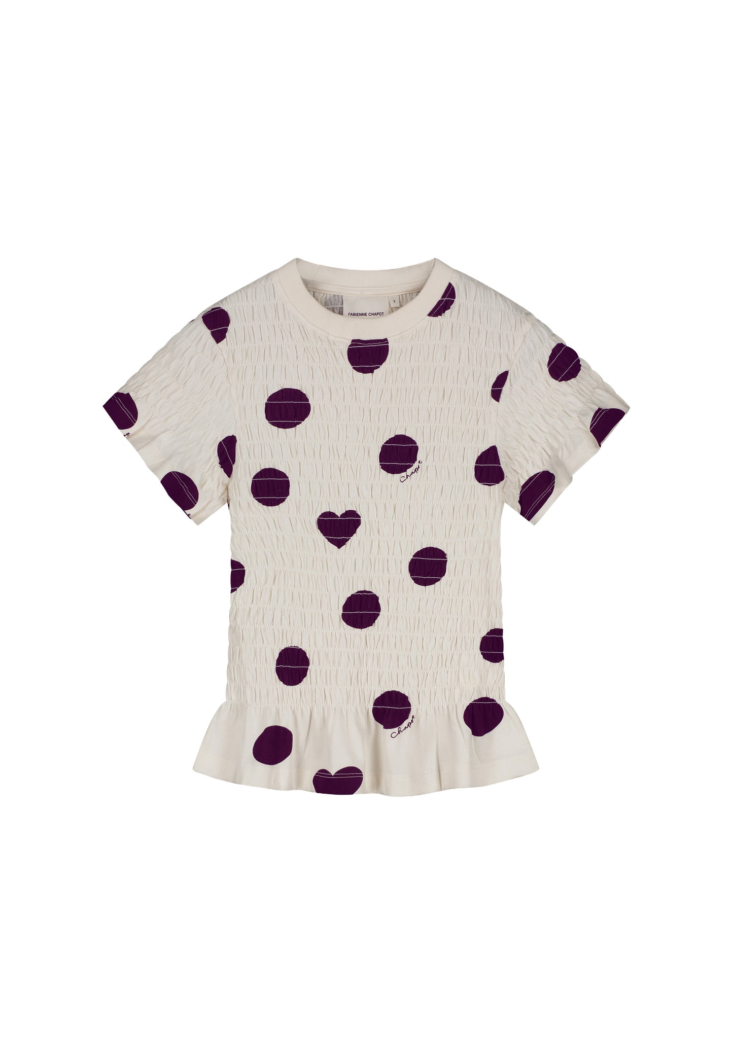 Fabienne Chapot Carmen Polka T-Shirt Top Brown/Cosy White