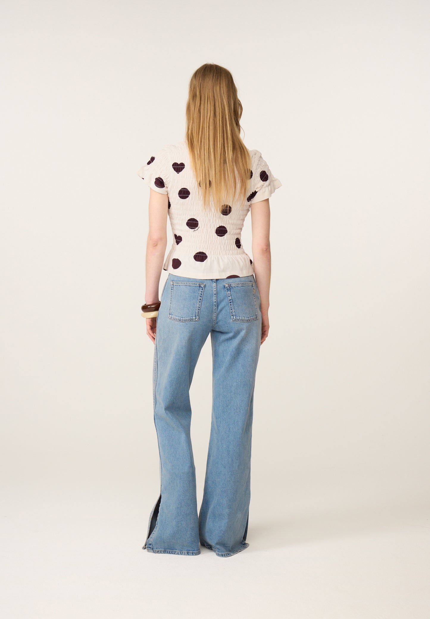 Fabienne Chapot Carmen Polka T-Shirt Top Brown/Cosy White