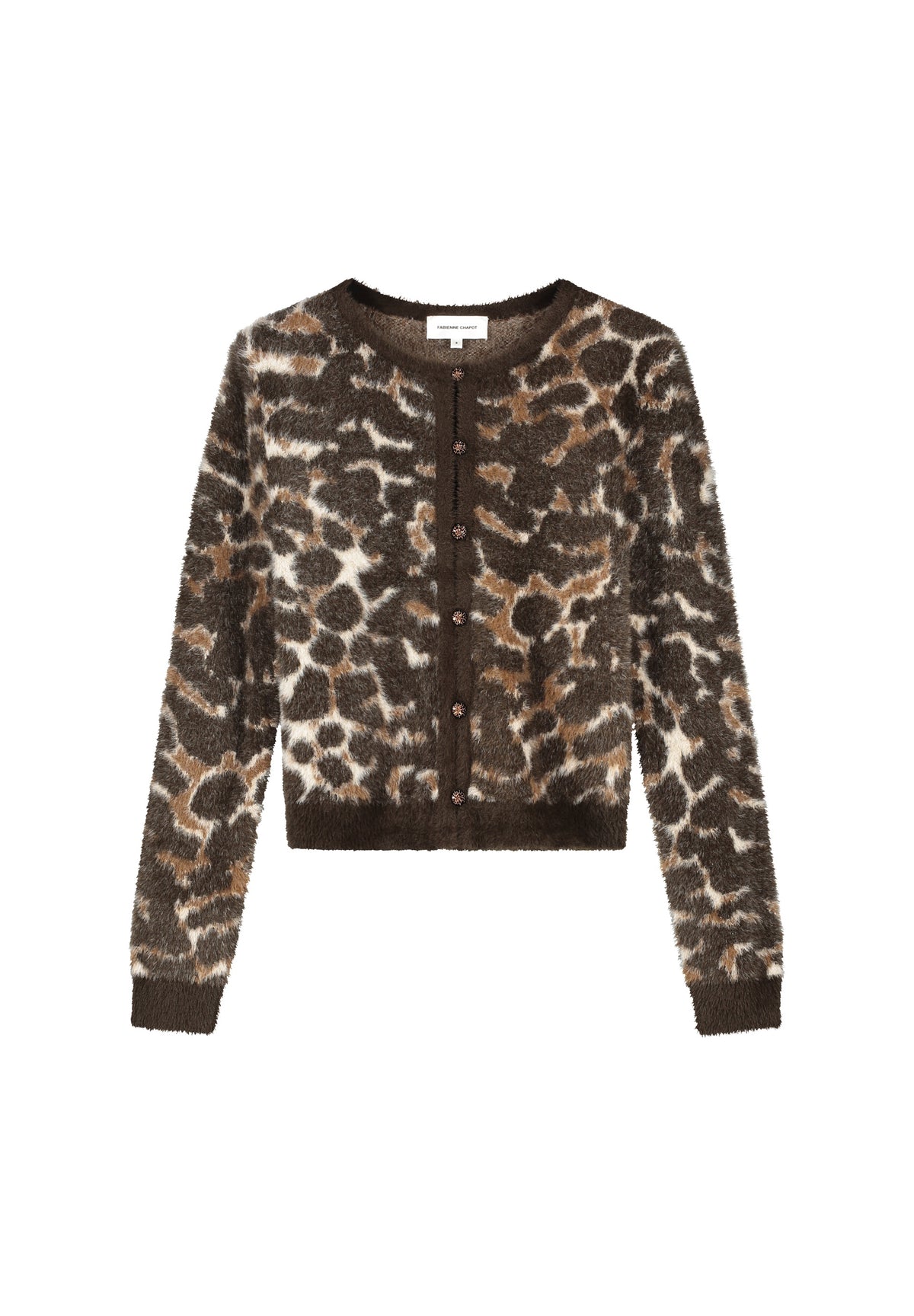 Fabienne Chapot Henry Leopard Cardigan Toffee/Camel Club