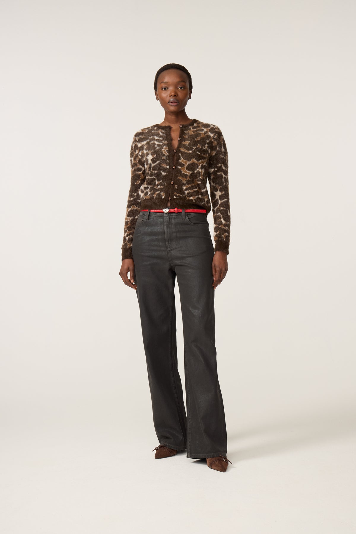 Fabienne Chapot Henry Leopard Cardigan Toffee/Camel Club