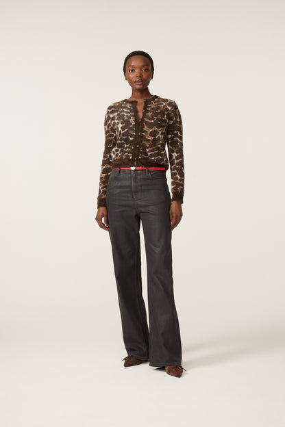 Fabienne Chapot Henry Leopard Cardigan Toffee/Camel Club