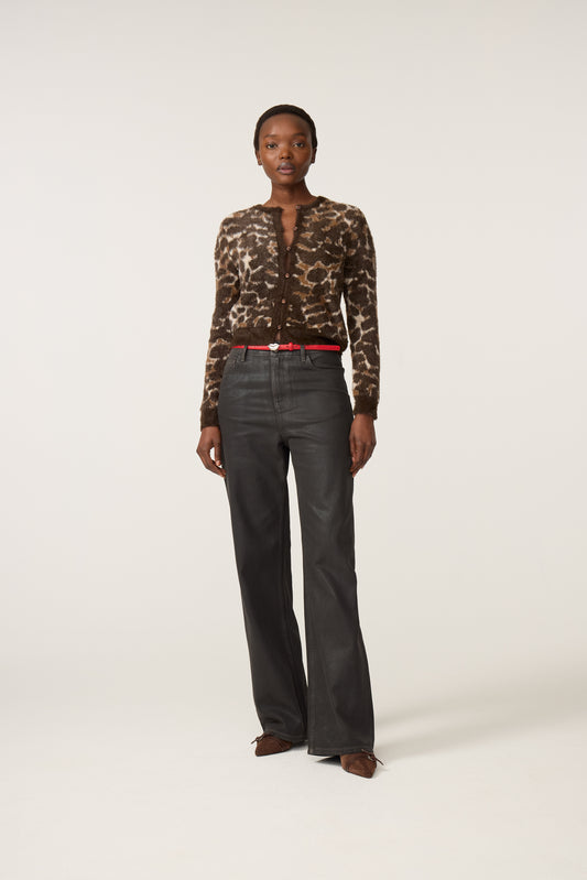 Fabienne Chapot Henry Leopard Cardigan Toffee/Camel Club