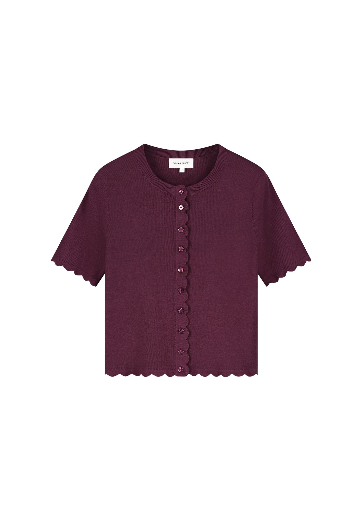 Fabienne Chapot Scarlett Short Sleeve Cardigan Brigitte Bordeaux