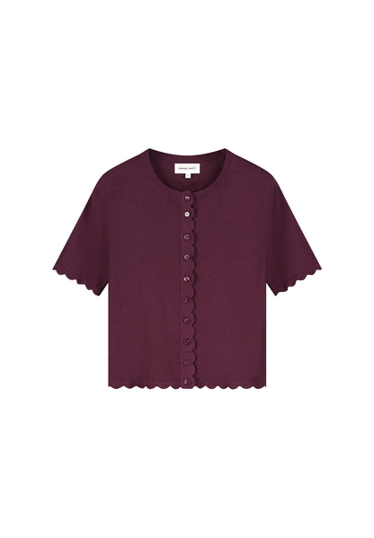 Fabienne Chapot Scarlett Short Sleeve Cardigan Brigitte Bordeaux