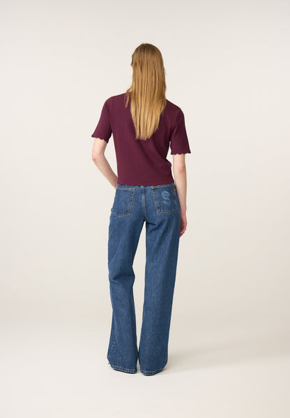 Fabienne Chapot Scarlett Short Sleeve Cardigan Brigitte Bordeaux