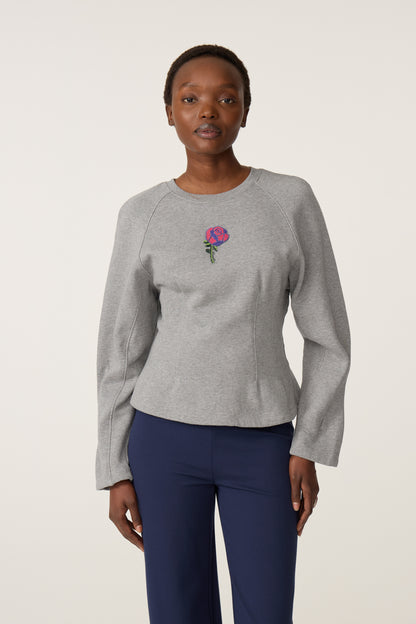 Fabienne Chapot Dhelia Rose Sweater Top Dark Grey