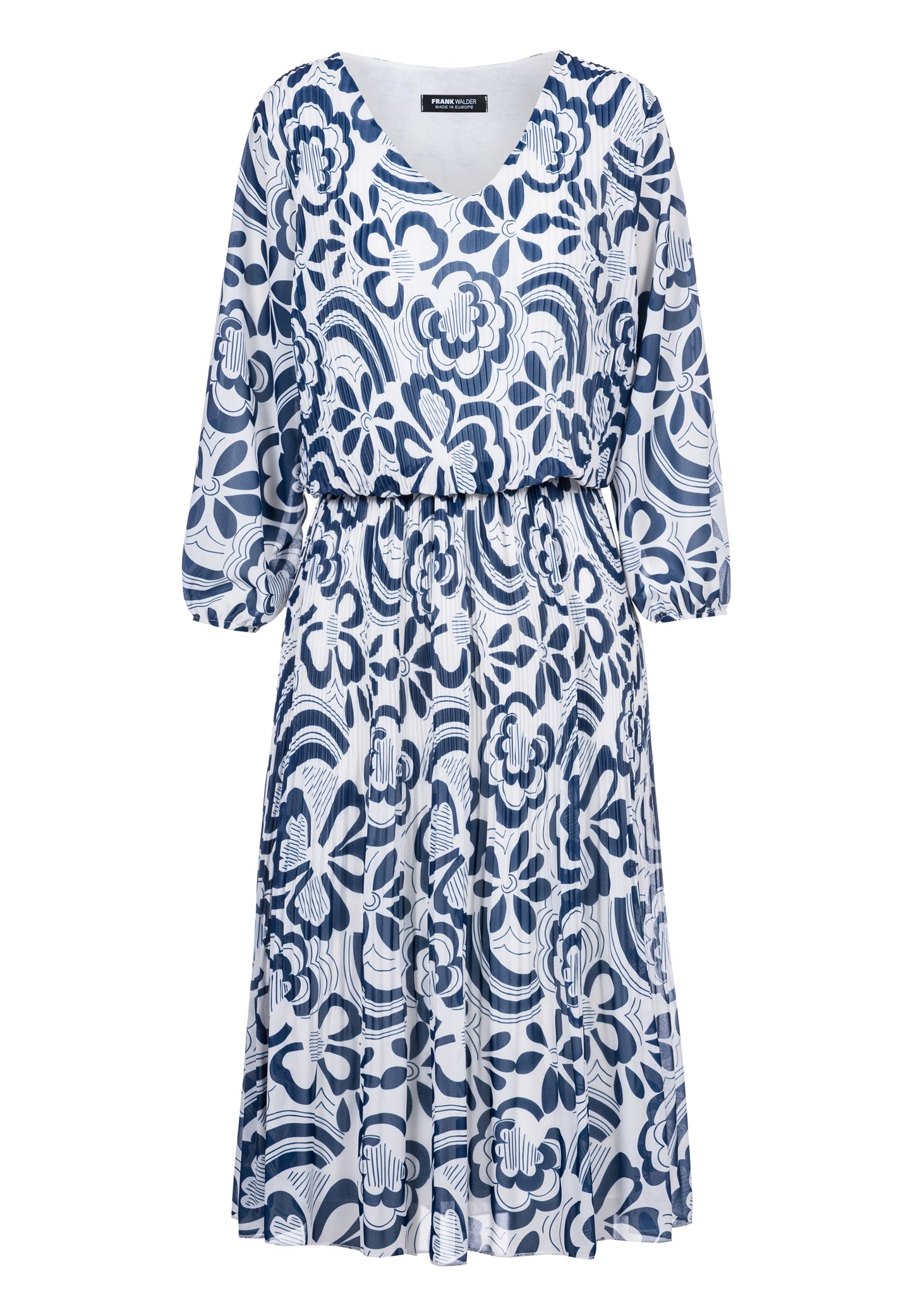 Frank Walder Dress Ocean/White 304550