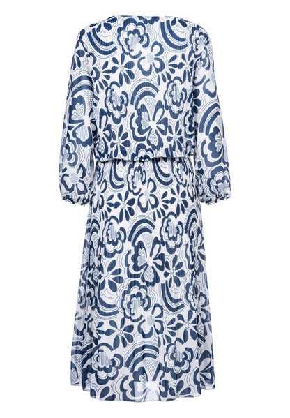 Frank Walder Dress Ocean/White 304550