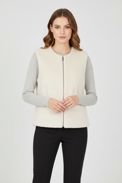 Frank Walder Fur Vest Cream 208850