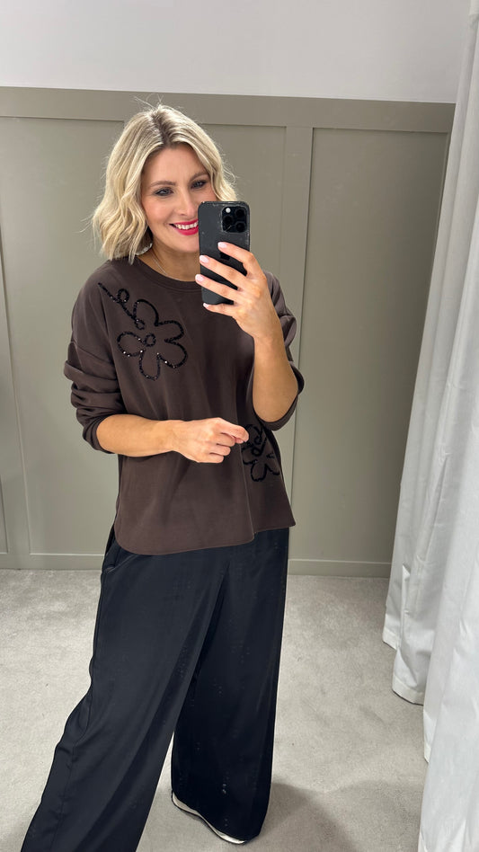 Kayla Sequin Detail Sweat Top