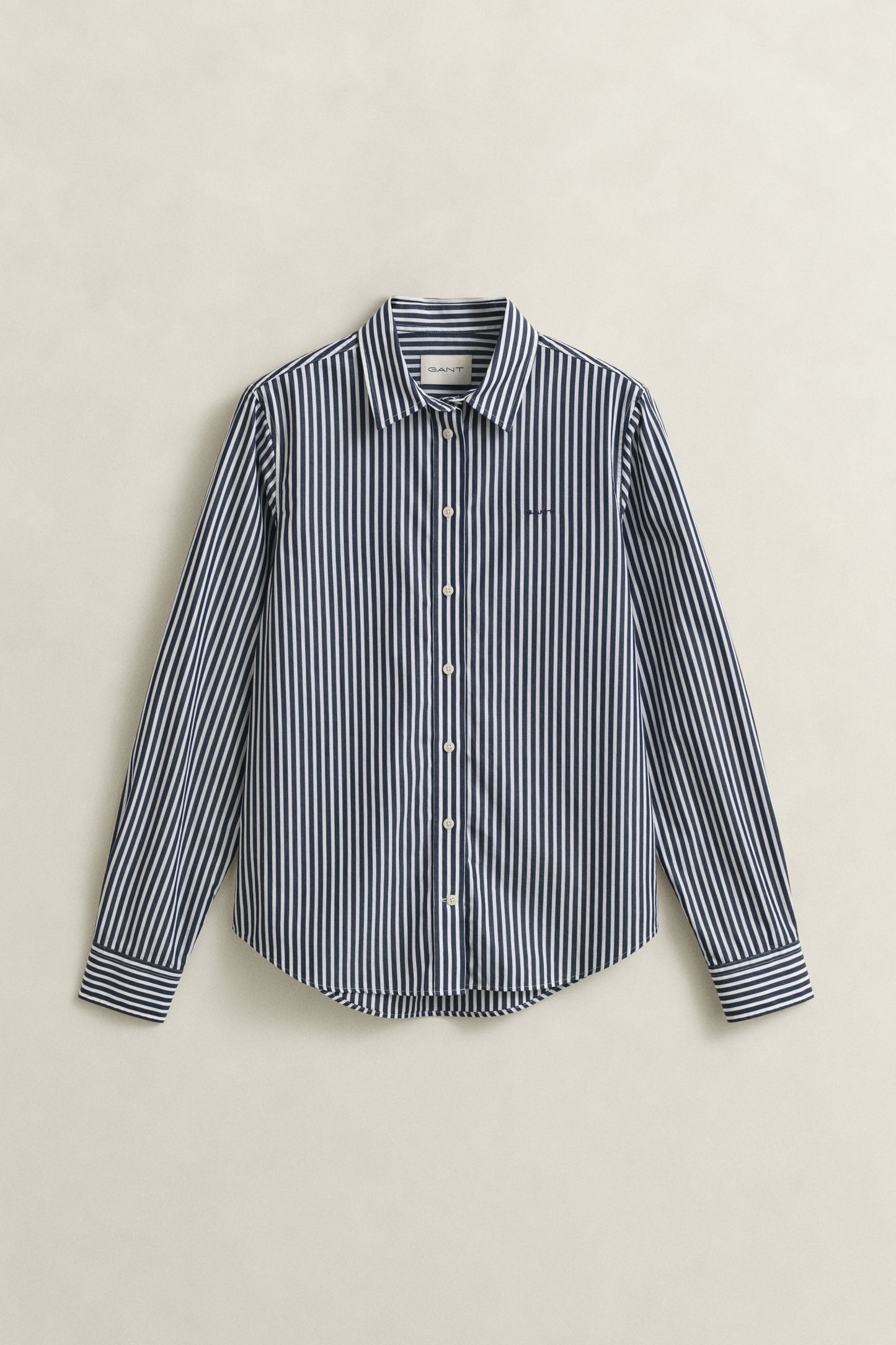 Gant Regular Poplin Stripe Shirt-Classic Blue