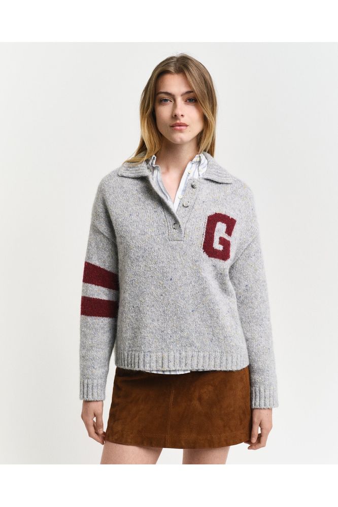 AW24 GANT G Intarsia Knitted Polo