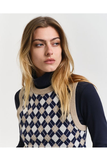 AW24 GANT Argyle C-Neck Vest