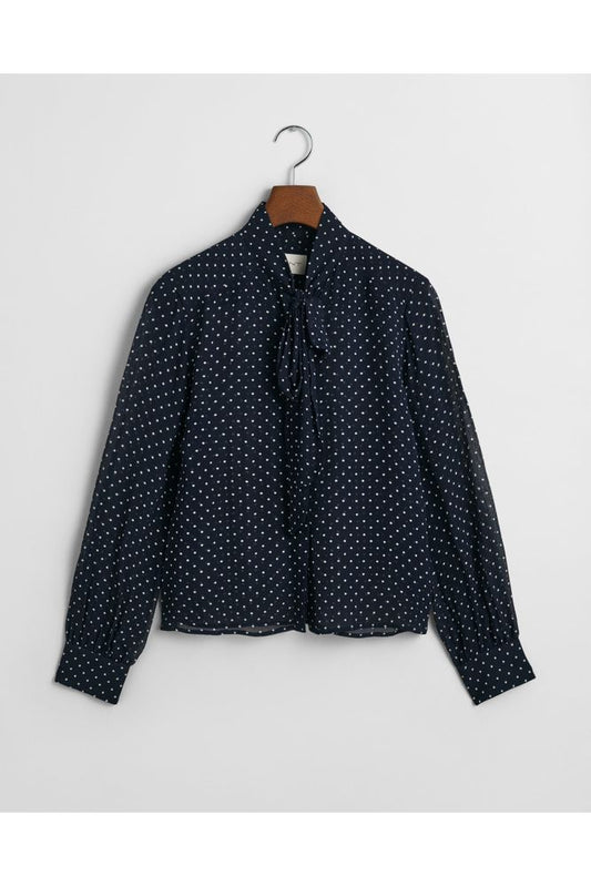 AW24 GANT Reg Dot Print Bow Blouse