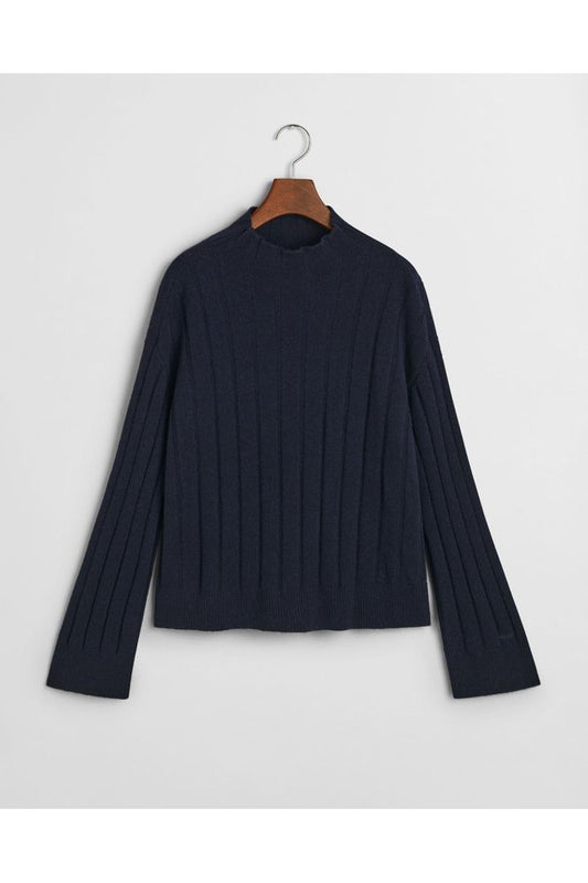 AW24 GANT Wide Rib Stand Collar Knit