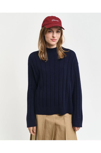 AW24 GANT Wide Rib Stand Collar Knit