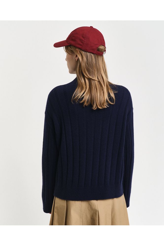 AW24 GANT Wide Rib Stand Collar Knit